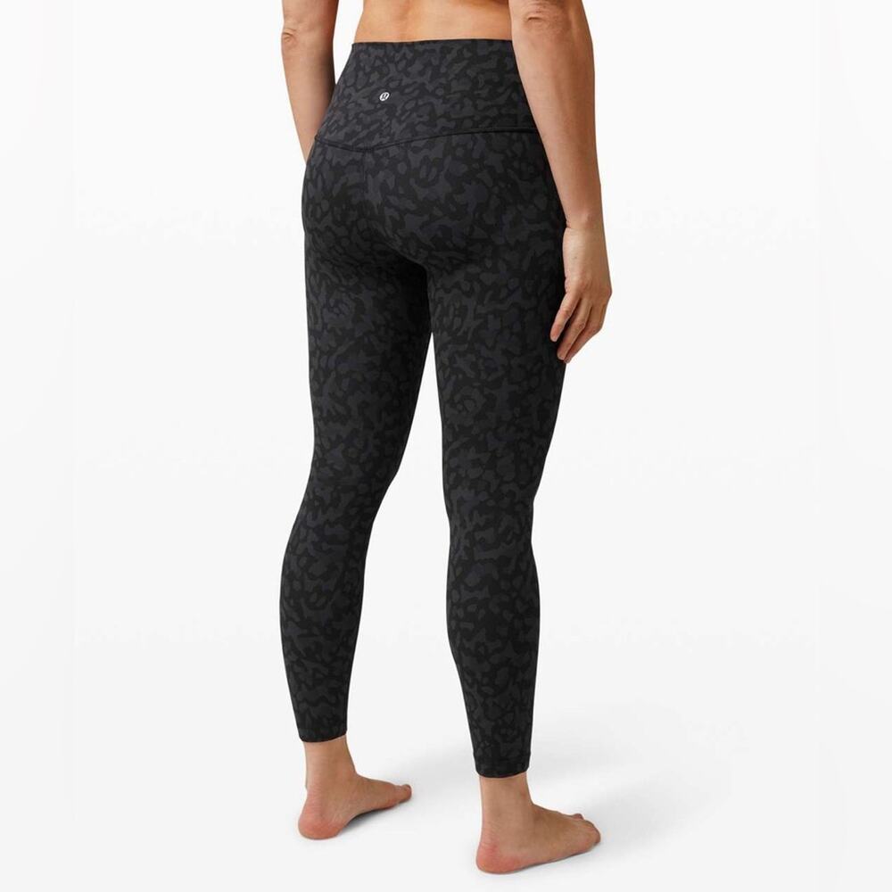 Lululemon Align Pant II 25" Formation Camo Deep Coal Black Leggings Nulu Size 6